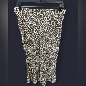 Anthropologie Animal Print Midi Skirt